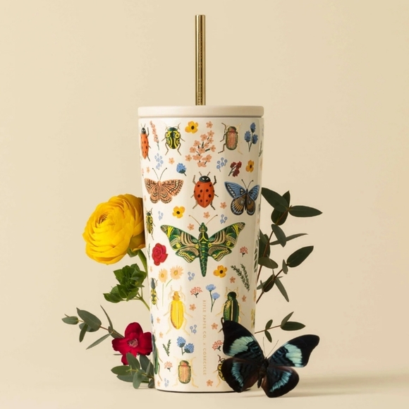 ❤️BUY 2 GET 1 FREE  Colorful Insect Print Tumbler, 24 oz. Cold Cup, Curio - Picture 1 of 5